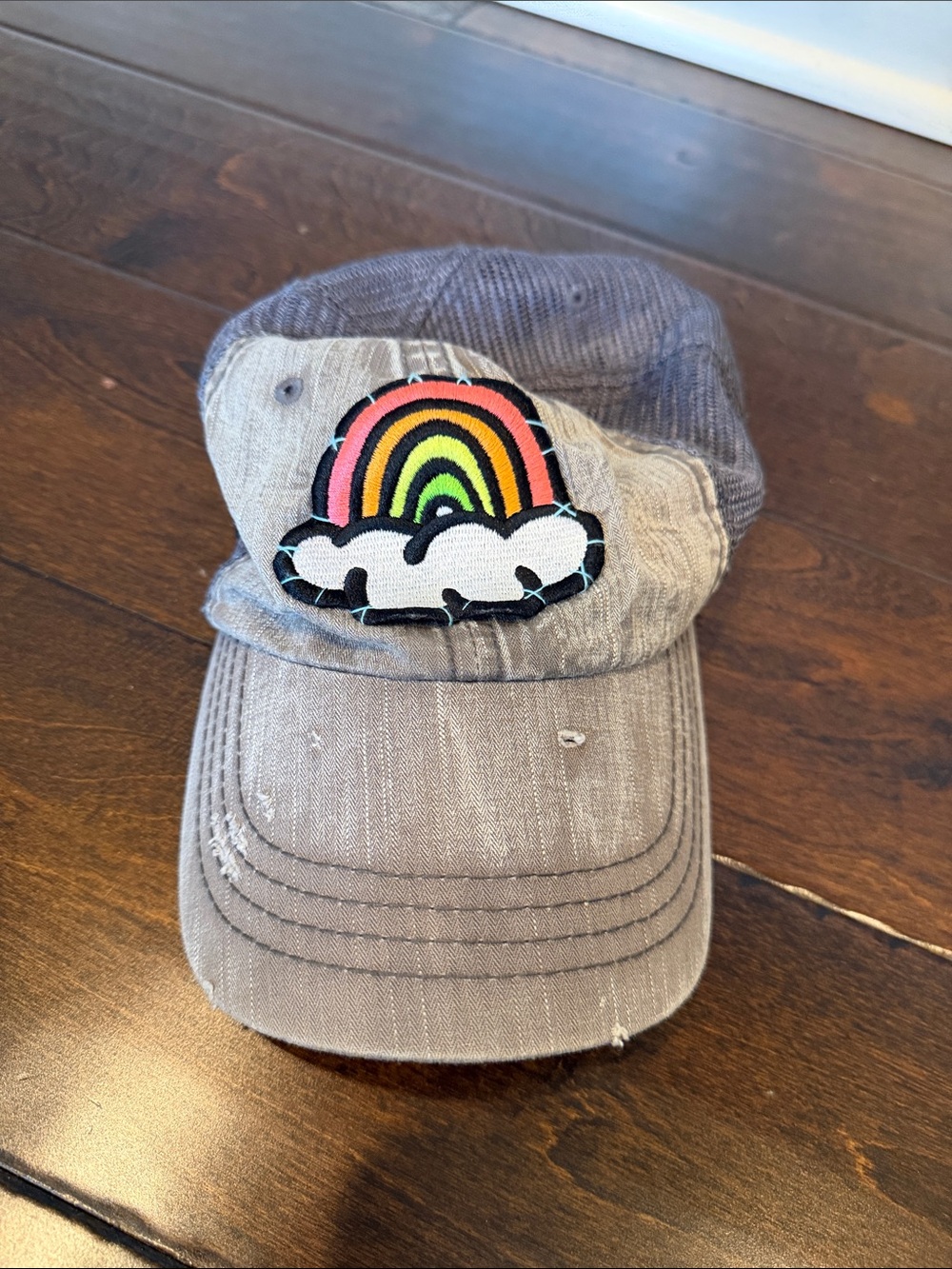 Stoney Clover Lane Distressed Baseball Cap with Rainbow Patch